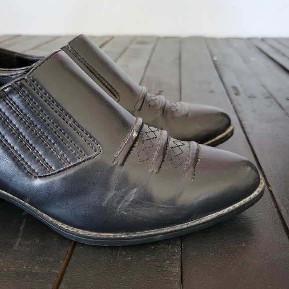 Faded Glory Vintage Black Low Top Booties Pointed Toe Lynette Women's 6 Western - Picture 3 of 10